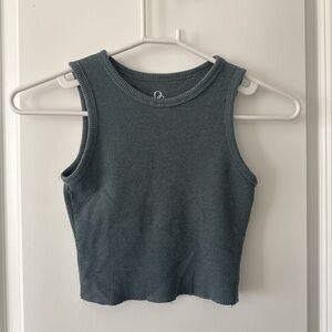 Ribbed Sleeveless Knit Tank Top - Slate Blue